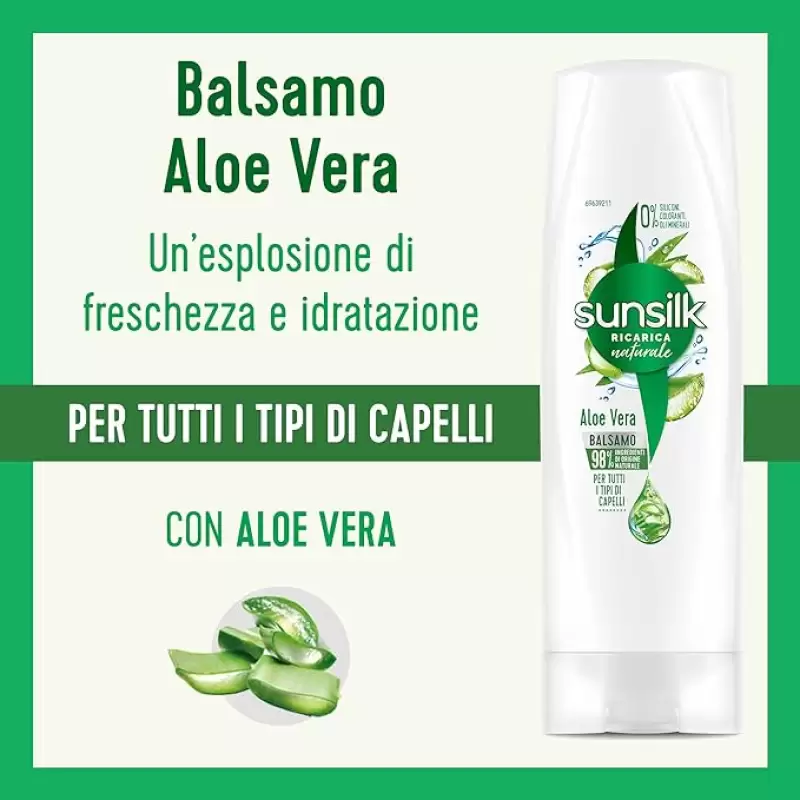Sunsilk Balsam Natural cu Aloe Vera pentru Toate Tipurile de Par 200 ml Bax 12 buc.